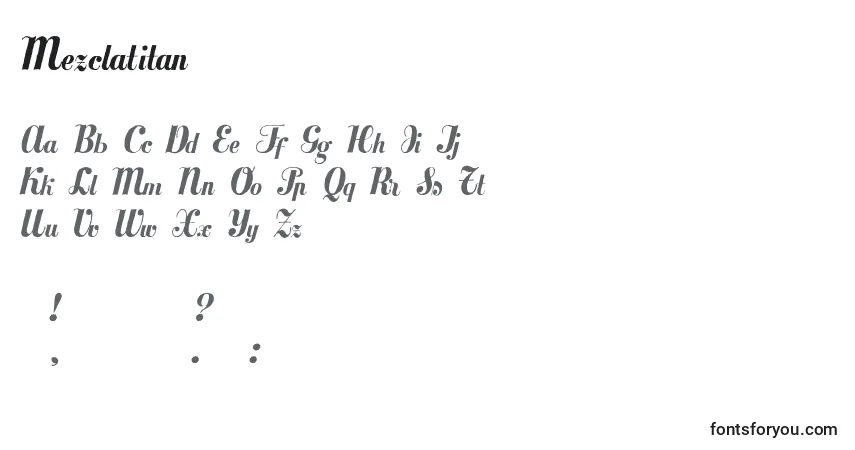 Шрифт Mezclatitan – алфавит, цифры, специальные символы