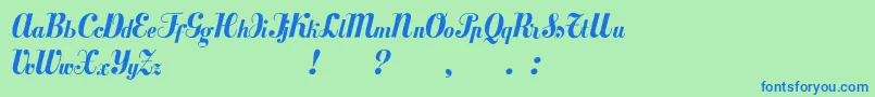 Mezclatitan Font – Blue Fonts on Green Background