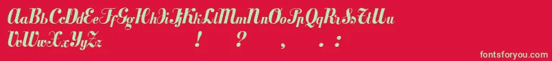 Mezclatitan Font – Green Fonts on Red Background