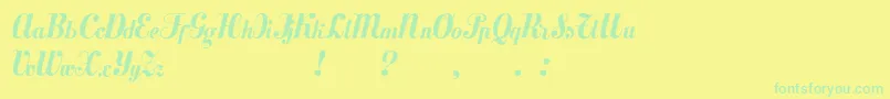 Mezclatitan Font – Green Fonts on Yellow Background