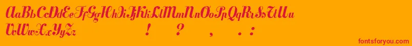 Mezclatitan Font – Red Fonts on Orange Background