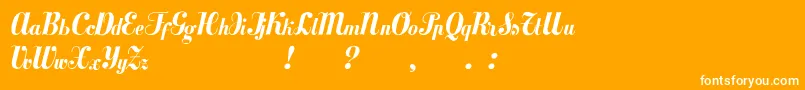 Mezclatitan-Schriftart – Weiße Schriften auf orangefarbenem Hintergrund