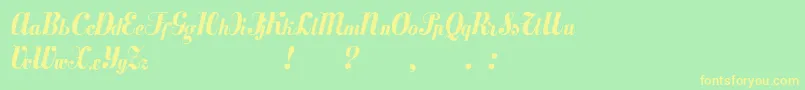 Mezclatitan Font – Yellow Fonts on Green Background