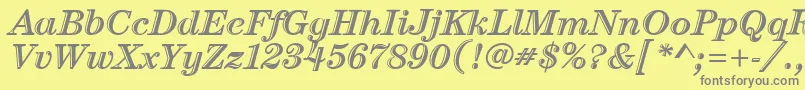 CenturyHandtooledItcItalic Font – Gray Fonts on Yellow Background