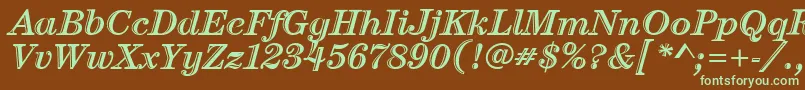 CenturyHandtooledItcItalic Font – Green Fonts on Brown Background