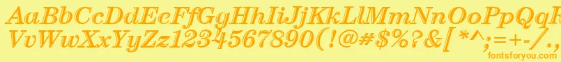 CenturyHandtooledItcItalic Font – Orange Fonts on Yellow Background