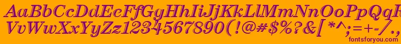 CenturyHandtooledItcItalic Font – Purple Fonts on Orange Background