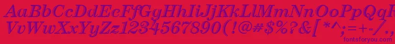 CenturyHandtooledItcItalic Font – Purple Fonts on Red Background