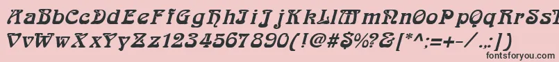 Fonte ArabiarItalic – fontes pretas em um fundo rosa