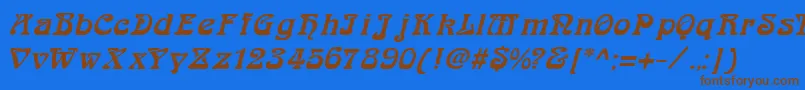 ArabiarItalic Font – Brown Fonts on Blue Background