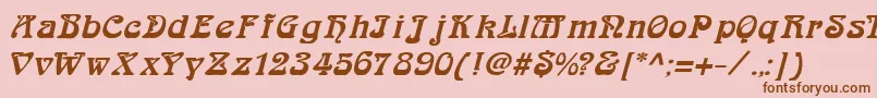 ArabiarItalic-fontti – ruskeat fontit vaaleanpunaisella taustalla