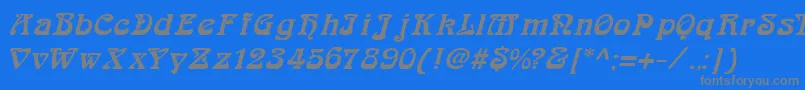 フォントArabiarItalic – 青い背景に灰色の文字