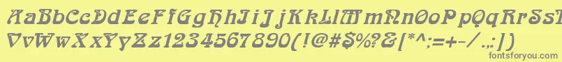 フォントArabiarItalic – 黄色の背景に灰色の文字