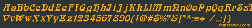 フォントArabiarItalic – 黒い背景にオレンジの文字