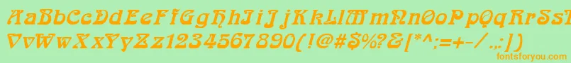 ArabiarItalic Font – Orange Fonts on Green Background