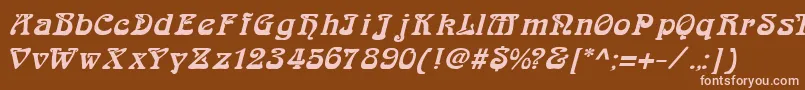 Czcionka ArabiarItalic – różowe czcionki na brązowym tle