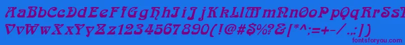 ArabiarItalic Font – Purple Fonts on Blue Background