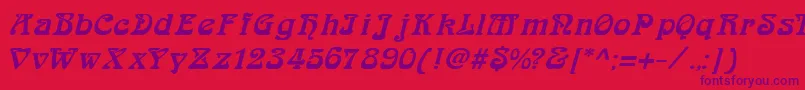 Fonte ArabiarItalic – fontes roxas em um fundo vermelho