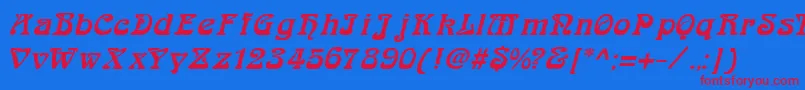 ArabiarItalic Font – Red Fonts on Blue Background