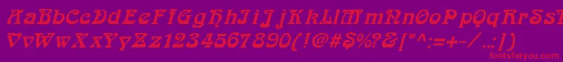 Fonte ArabiarItalic – fontes vermelhas em um fundo violeta