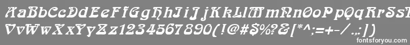 ArabiarItalic-fontti – valkoiset fontit harmaalla taustalla