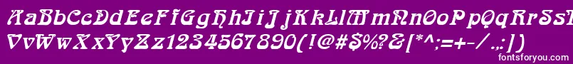 Fonte ArabiarItalic – fontes brancas em um fundo violeta