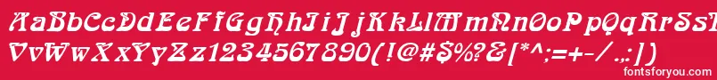 フォントArabiarItalic – 赤い背景に白い文字