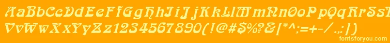 ArabiarItalic Font – Yellow Fonts on Orange Background