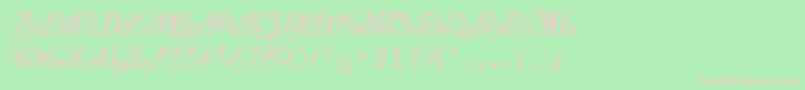 GueulesDeLoup-Schriftart – Rosa Schriften auf grünem Hintergrund