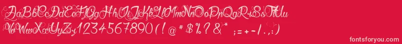 GueulesDeLoup-Schriftart – Rosa Schriften auf rotem Hintergrund