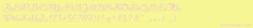 GueulesDeLoup Font – Pink Fonts on Yellow Background