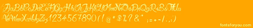 GueulesDeLoup-Schriftart – Gelbe Schriften auf orangefarbenem Hintergrund