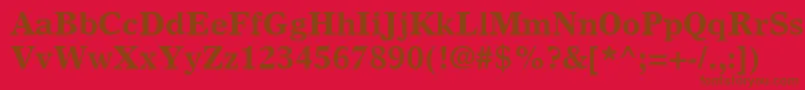 フォントGrecoEuropaSsiBold – 赤い背景に茶色の文字