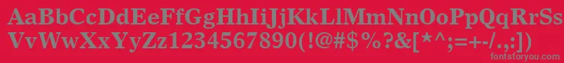 フォントGrecoEuropaSsiBold – 赤い背景に灰色の文字