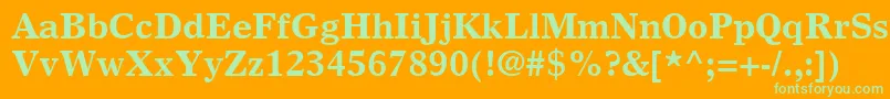 Police GrecoEuropaSsiBold – polices vertes sur fond orange
