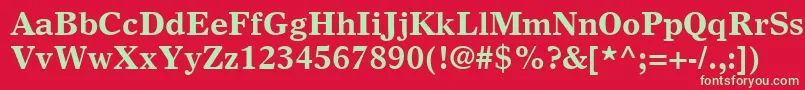 Шрифт GrecoEuropaSsiBold – зелёные шрифты на красном фоне