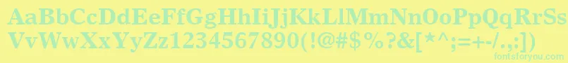 Czcionka GrecoEuropaSsiBold – zielone czcionki na żółtym tle