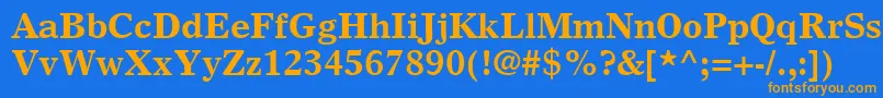 フォントGrecoEuropaSsiBold – オレンジ色の文字が青い背景にあります。