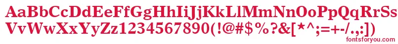 Czcionka GrecoEuropaSsiBold – czerwone czcionki na białym tle