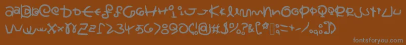 フォントSaturnscriptHandwritten – 茶色の背景に灰色の文字