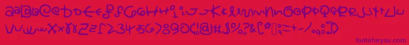 SaturnscriptHandwritten Font – Purple Fonts on Red Background