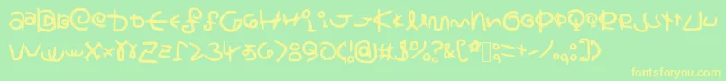 SaturnscriptHandwritten Font – Yellow Fonts on Green Background