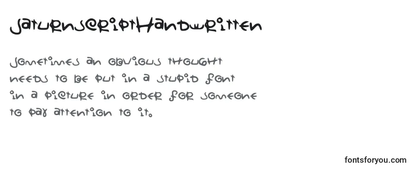 Обзор шрифта SaturnscriptHandwritten