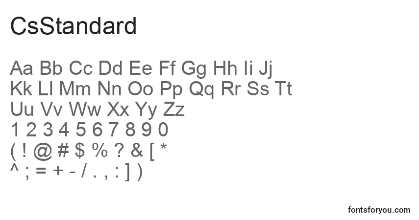 Schriftart CsStandard – Alphabet, Zahlen, spezielle Symbole