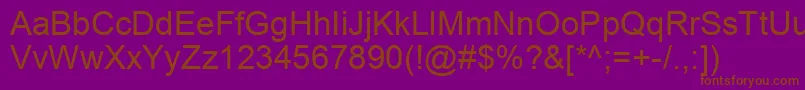 CsStandard Font – Brown Fonts on Purple Background
