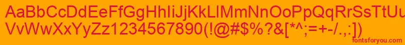 CsStandard Font – Red Fonts on Orange Background