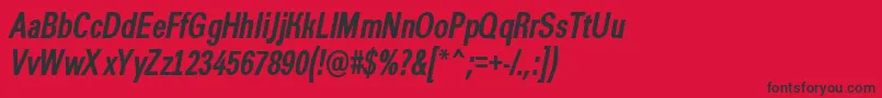 AGroticcnBolditalic Font – Black Fonts on Red Background