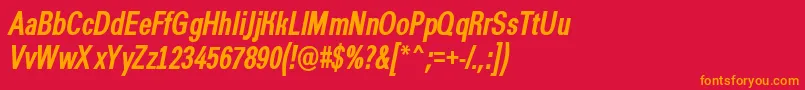 AGroticcnBolditalic Font – Orange Fonts on Red Background