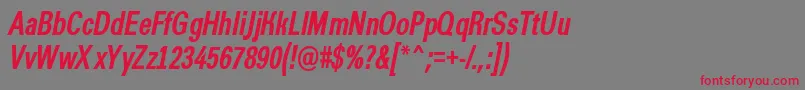 フォントAGroticcnBolditalic – 赤い文字の灰色の背景