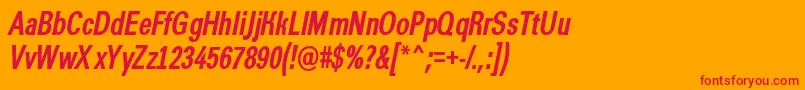 AGroticcnBolditalic-Schriftart – Rote Schriften auf orangefarbenem Hintergrund